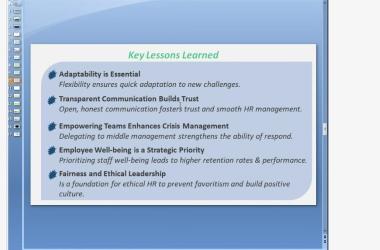 Guest Lecturer Discusses Importance of HR Management During Crises